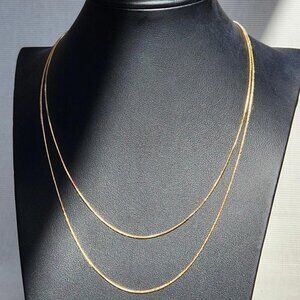 16" & 18" 2mm 18k gold, PVD plated Stainless Steel Snake Chain Set.